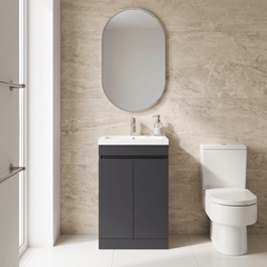 [BFC102BKA] Tean Floor Standing Compact Vanity Unit with Polymarble Basin, Choice of Size and Colour - Lifestyle 1