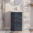 [BFC102BKA] Balterley 500mm Floor Standing 2 Door Compact Unit with Polymarble Basin - Dark Grey - Silo