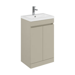 [BFC102PGA] Tean Floor Standing Compact Vanity Unit with Polymarble Basin, Choice of Size and Colour - Cutout