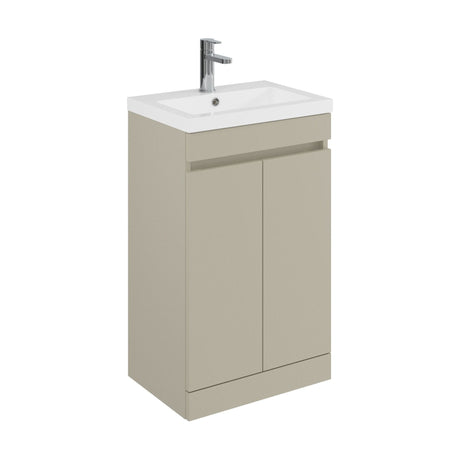 [BFC102PGA] Tean Floor Standing Compact Vanity Unit with Polymarble Basin, Choice of Size and Colour - Cutout