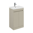 [BFC102PGA] Balterley 500mm Floor Standing 2 Door Compact Unit with Polymarble Basin - Pebble Grey - Cutout