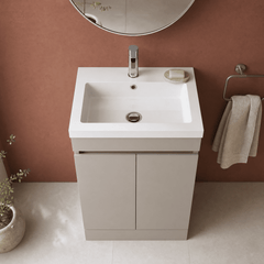 [BFC102PGA] Tean Floor Standing Compact Vanity Unit with Polymarble Basin, Choice of Size and Colour - Lifestyle 2