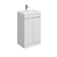 [BFC102WTA] Balterley 500mm Floor Standing 2 Door Compact Unit with Polymarble Basin - White - Cutout