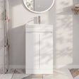 [BFC102WTA] Balterley 500mm Floor Standing 2 Door Compact Unit with Polymarble Basin - White - Silo