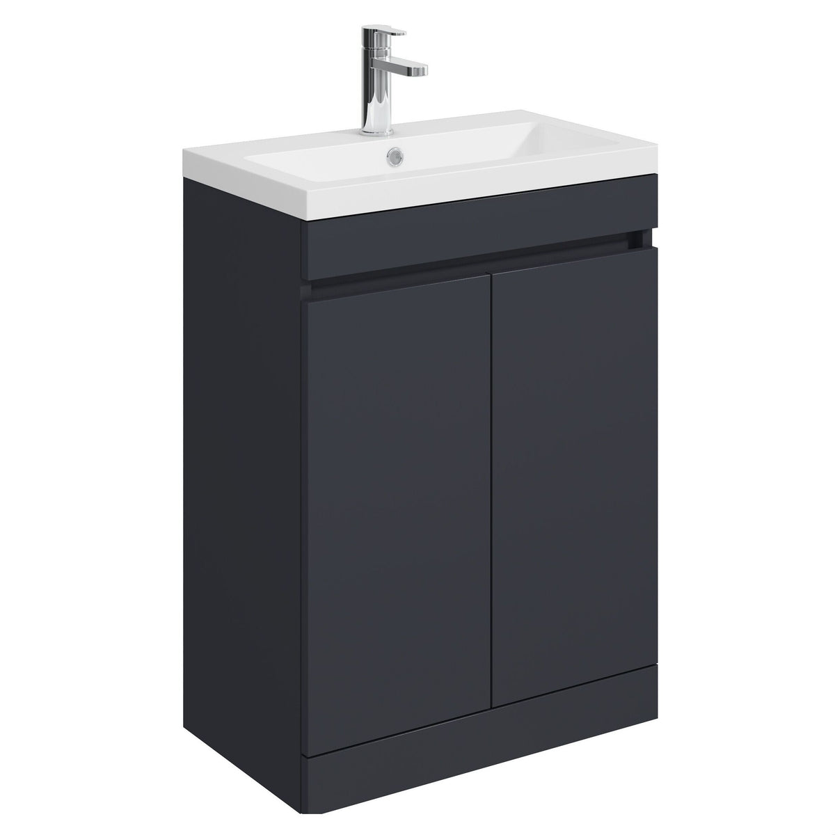 [BFC103BKA] Tean Floor Standing Compact Vanity Unit with Polymarble Basin, Choice of Size and Colour - Cutout