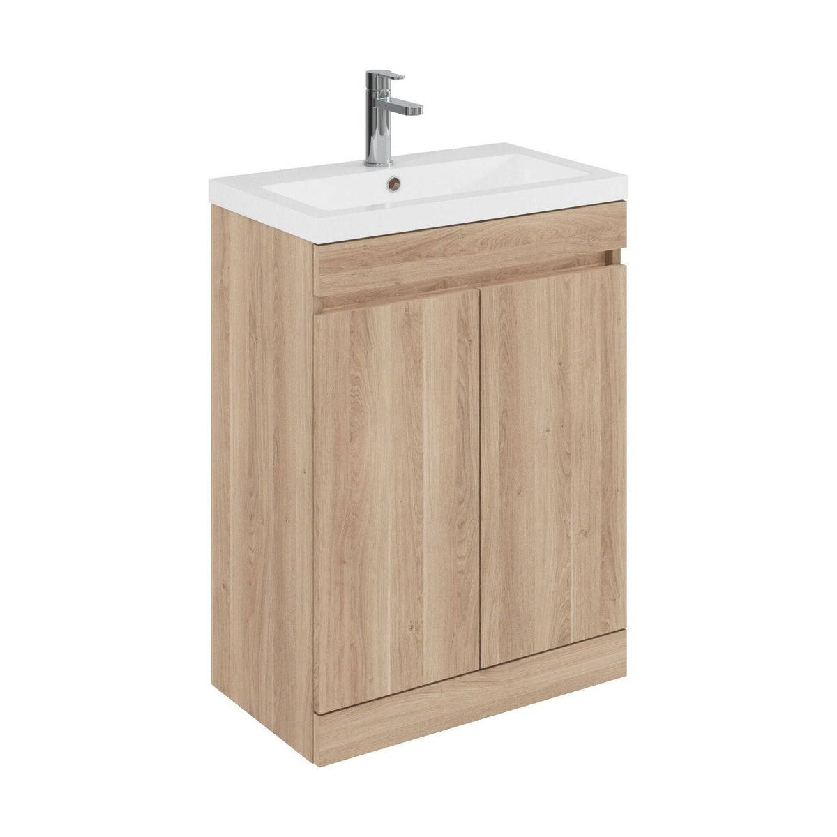 [BFC103OKA] Tean Floor Standing Compact Vanity Unit with Polymarble Basin, Choice of Size and Colour - Cutout