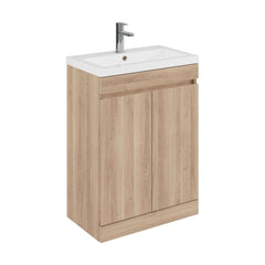 [BFC103OKA] Tean Floor Standing Compact Vanity Unit with Polymarble Basin, Choice of Size and Colour - Cutout