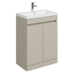 [BFC103PGA] Tean Floor Standing Compact Vanity Unit with Polymarble Basin, Choice of Size and Colour - Cutout