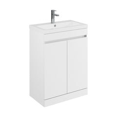 [BFC103WTA] Tean Floor Standing Compact Vanity Unit with Polymarble Basin, Choice of Size and Colour - Cutout