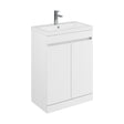 [BFC103WTA] Balterley 600mm Floor Standing 2 Door Compact Unit with Polymarble Basin - White - Cutout