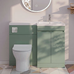 [BFC412RGN] Tean 1000mm Floor Standing Compact Unit with Polymarble Basin - Choice of Orientation and Colour - Silo
