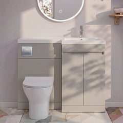 [BFC412RPG] Tean 1000mm Floor Standing Compact Unit with Polymarble Basin - Choice of Orientation and Colour - Silo