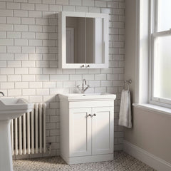 [BFCL117] Swynnerton Traditional Wall Hung 2 Soft Close Door Mirror Cabinet, 600mm - Choice of Colour - Lifestyle 3