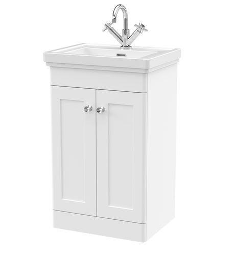 Swynnerton Traditional Floor Standing Vanity Basin Unit with 1 Tap Hole Ceramic Basin - Choice of Size and Finish
