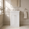 [BFCL123B] Swynnerton Traditional 2 Door Floor Standing Vanity Basin Unit with 3 Tap Hole Traditional Fireclay Basin, Choice of Size and Colour - Silo