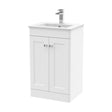 [BFCL123C] Swynnerton Traditional 2 Door Floor Standing Vanity Unit with Minimalist Basin, Satin White, 500mm - Cutout