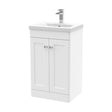 [BFCL123D] Swynnerton Traditional 2 Door Floor Standing Vanity Unit with Mid-Edge Basin, Satin White, 500mm - Cutout