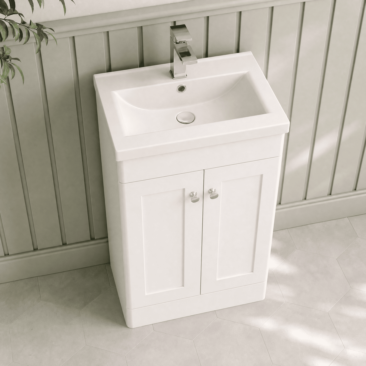 [BFCL123D] Swynnerton Traditional 2 Door Floor Standing Vanity Unit with Mid-Edge Basin - Choice of Colour