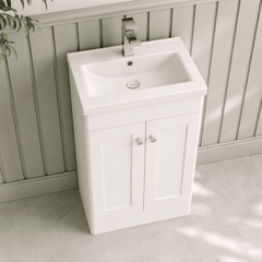 [BFCL123D] Swynnerton Traditional 2 Door Floor Standing Vanity Unit with Mid-Edge Basin - Choice of Colour