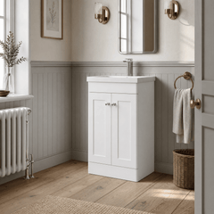 [BFCL123D] Swynnerton Traditional 2 Door Floor Standing Vanity Unit with Mid-Edge Basin - Choice of Colour