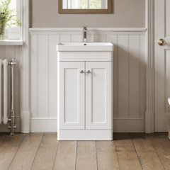 [BFCL123E] Swynnerton Traditional 2 Door Floor Standing Vanity Unit with Thin Edge Basin, Choice of Size and Colour