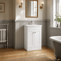 [BFCL123E] Swynnerton Traditional 2 Door Floor Standing Vanity Unit with Thin Edge Basin, Choice of Size and Colour