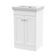 [BFCL123H] Swynnerton Traditional 2 Door Floor Standing Vanity Unit with Basin, Satin White, 500mm - Cutout