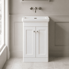 [BFCL123H] Swynnerton Traditional 2 Door Floor Standing Vanity Unit with 0 Tap Hole Traditional Fireclay Basin, Choice of Size and Colour