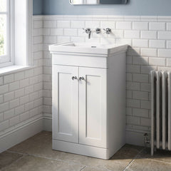 [BFCL123H] Swynnerton Traditional 2 Door Floor Standing Vanity Unit with 0 Tap Hole Traditional Fireclay Basin, Choice of Size and Colour