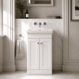 [BFCL123H] Swynnerton Traditional 2 Door Floor Standing Vanity Unit with 0 Tap Hole Traditional Fireclay Basin, Choice of Size and Colour - Silo