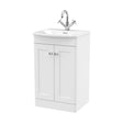 [BFCL123J] Swynnerton Traditional 2 Door Floor Standing Vanity Unit with Basin, Satin White, 500mm - Cutout