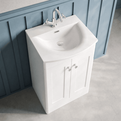 [BFCL123J] Swynnerton Traditional 2 Door Floor Standing Vanity Unit with Curved Basin, 500mm, Choice of Colour