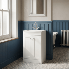 [BFCL123J] Swynnerton Traditional 2 Door Floor Standing Vanity Unit with Curved Basin, 500mm, Choice of Colour