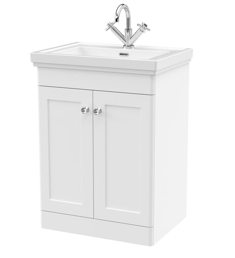 Swynnerton Traditional Floor Standing Vanity Basin Unit with 1 Tap Hole Ceramic Basin - Choice of Size and Finish
