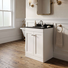 [BFCL125BR1] Swynnerton Traditional 2 Door Floor Standing Vanity Unit with Black Marble Worktop and 1 Tap Hole Basin, Choice of Size and Colour