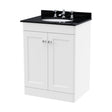 [BFCL125BR3] Swynnerton Traditional 2 Door Floor Standing Vanity Unit with Marble Basin, Satin White, 600mm - Cutout