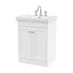 [BFCL125B] Swynnerton Traditional 2 Door Floor Standing Vanity Basin Unit with 3 Tap Hole Traditional Fireclay Basin, Choice of Size and Colour - Cutout