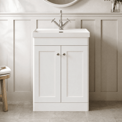 [BFCL125E] Swynnerton Traditional 2 Door Floor Standing Vanity Unit with Thin Edge Basin, Choice of Size and Colour