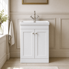 [BFCL125E] Swynnerton Traditional 2 Door Floor Standing Vanity Unit with Thin Edge Basin, Choice of Size and Colour - Silo