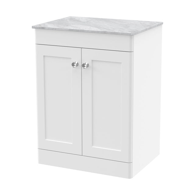 [BFCL125GMT] Swynnerton Traditional 2 Door Floor Standing Vanity Unit with Marble Top, 610mm - Cutout