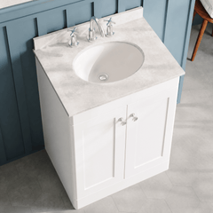 [BFCL125GR3] Swynnerton Traditional 2 Door Floor Standing Vanity Basin Unit with 3 Tap Hole Grey Marble Top Basin, Choice of Size and Colour