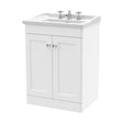 [BFCL125G] Swynnerton Traditional 2 Door Floor Standing Vanity Unit with Basin, Satin White, 600mm - Cutout