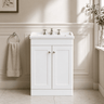 [BFCL125G] Swynnerton Traditional 2 Door Floor Standing Vanity Basin Unit with 3 Tap Hole Traditional Ceramic Basin, Choice of Size and Colour - Silo