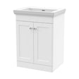 [BFCL125H] Swynnerton Traditional 2 Door Floor Standing Vanity Unit with Basin, Satin White, 600mm - Cutout