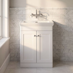[BFCL125H] Swynnerton Traditional 2 Door Floor Standing Vanity Unit with 0 Tap Hole Traditional Fireclay Basin, Choice of Size and Colour - Silo