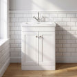 [BFCL125L] Swynnerton Traditional 2 Door Floor Standing Vanity Basin Unit with 1 Tap Hole Modern Fireclay Basin, Choice of Size and Colour - Silo