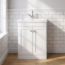 [BFCL125L] Swynnerton Traditional 2 Door Floor Standing Vanity Basin Unit with 1 Tap Hole Modern Fireclay Basin, Choice of Size and Colour - Silo