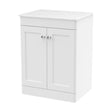 [BFCL125WMT] Swynnerton Traditional 2 Door Floor Standing Vanity Unit with Marble Top, Satin White, 600mm - Cutout