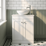 [BFCL125WMT] Swynnerton Traditional 2 Door Floor Standing Vanity Unit with White Marble Worktop, Choice of Size and Colour - Silo