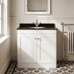 [BFCL126BR1] Swynnerton Traditional 2 Door Floor Standing Vanity Unit with Black Marble Worktop and 1 Tap Hole Basin, Choice of Size and Colour - Silo